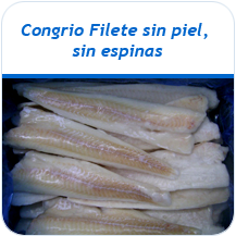 Congrio filete sin piel y sin espinas congelado